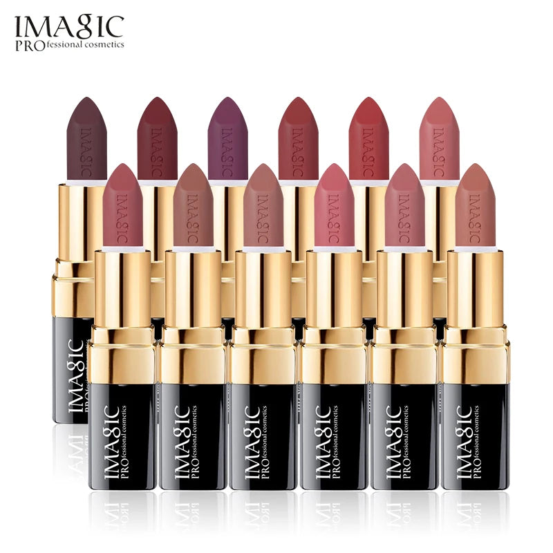 IMAGIC 2024 New Vegan Waterproof Long Lasting Makeup Creamy Lip Stick Free Shipping Lipstick Set Wholesale